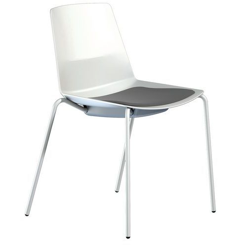 Chaise en coque Clue avec pied blanc ou chromé
