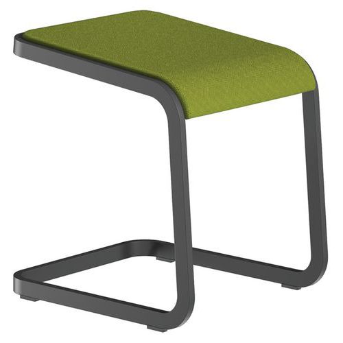 Niedriger Hocker mit anthrazitfarbenem Untergestell, C-Stool