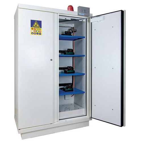 Armoire de sécurité pour le stockage de batteries lithium - Avec extincteur - Trionyx