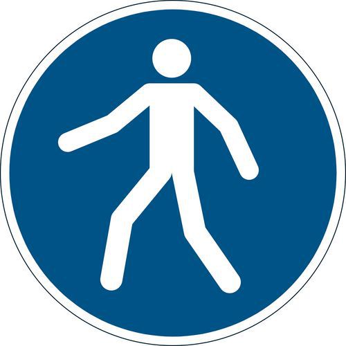 Bodenmarkierungsklebepiktogramm mit Fußgängersymbol