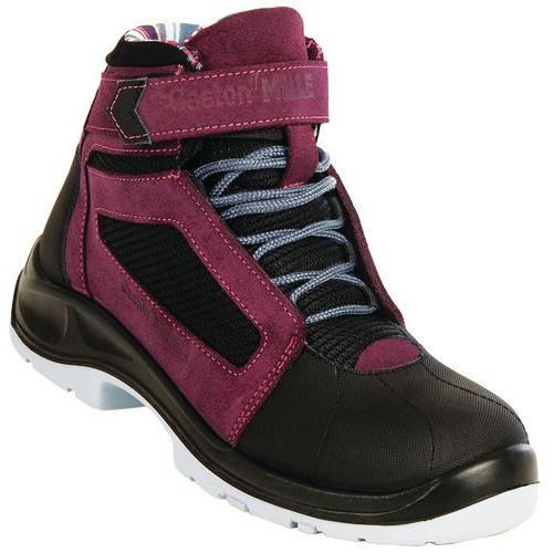 Sicherheitsschuhe mit hohem Schaft, Air Lace Lady aubergine S1P SRC ESD - Gaston Mille Sicherheitsschuhe mit hohem Schaft, Air Lace Lady aubergine S1P SRC ESD - Gaston Mille