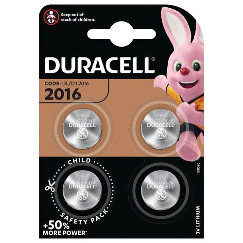 Pile bouton Lithium 2016 - Pack de 4 - Duracell