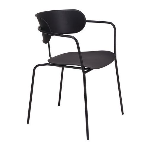 Set mit 4 Bistro-Stühlen - Schwarzer Fuß/Schwarze Sitzfläche - Paperflow