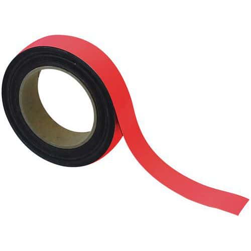 Bande magnétique effaçable pour marquage 10 m - Rouge - Manutan Expert