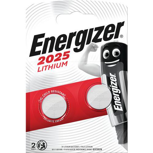 Pile lithium pour calculatrices - CR2025 - Lot de 2 - Energizer