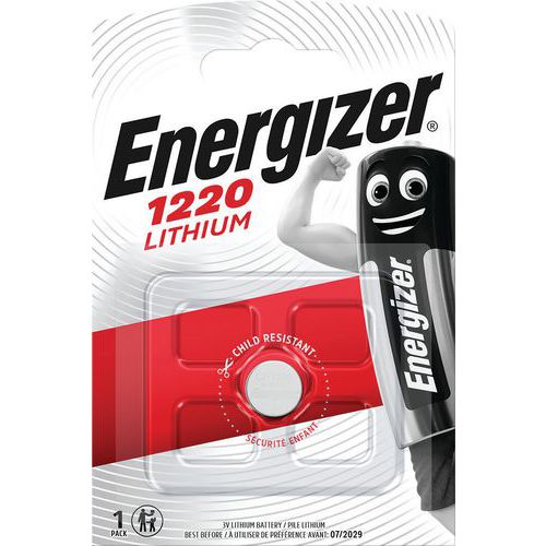 Pile lithium CR1220 pour calculatrices, montres - Energizer