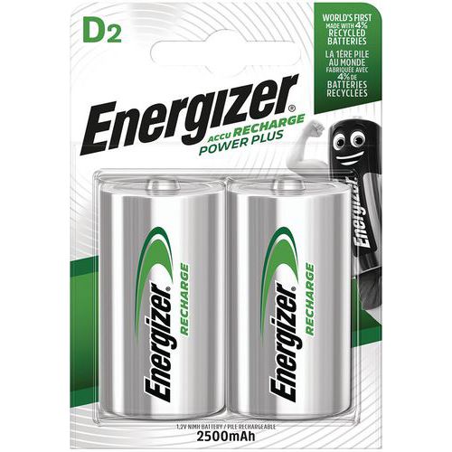 Pile alcaline rechargeable - D/LR20 - Lot de 2 - Energizer