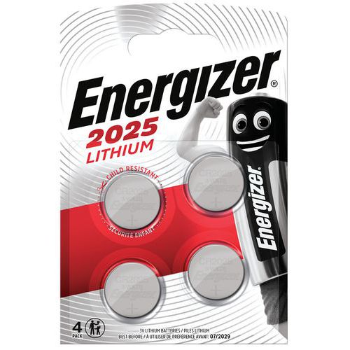 Lithium-Knopfzelle - CR 2025 - 4 Stück - Energizer