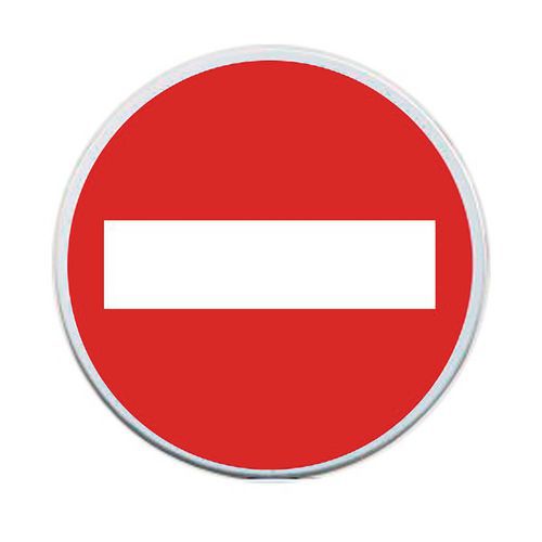 Rundes Schild „Einfahrt verboten“