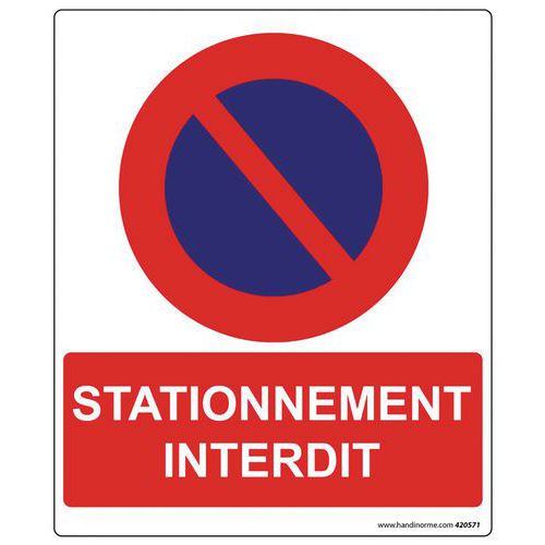 Panneau rectangulaire de sécurité stationnement interdit