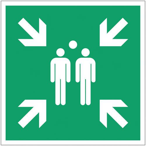 Fluchtwegschild Sammelstelle, Aluminium - Manutan Expert