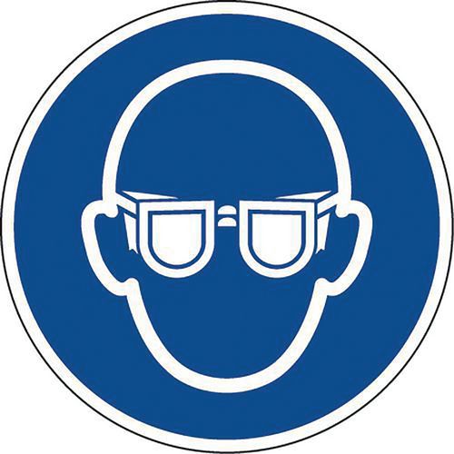 Gebotsschild - Schutzbrille vorgeschrieben - Selbstklebend Gebotsschild - Schutzbrille vorgeschrieben - Selbstklebend