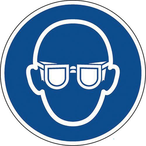 Gebotsschild - Schutzbrille vorgeschrieben - Selbstklebend Gebotsschild - Schutzbrille vorgeschrieben - Selbstklebend