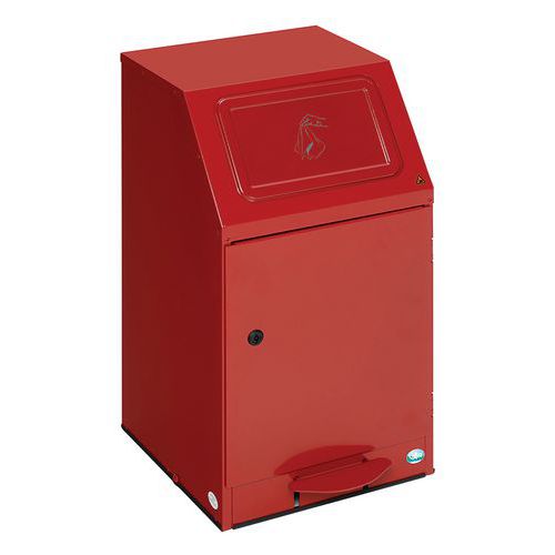 Abfallbehälter aus rotem Stahl mit Pedal PWK 45 - Var