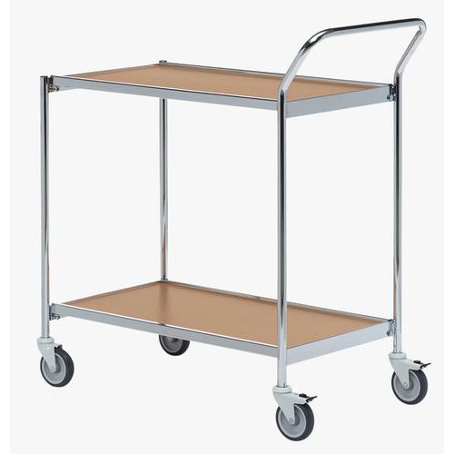 Tischwagen, Chrom - 2 Platten - Tragkraft 150 kg Tischwagen, Chrom - 2 Platten - Tragkraft 150 kg