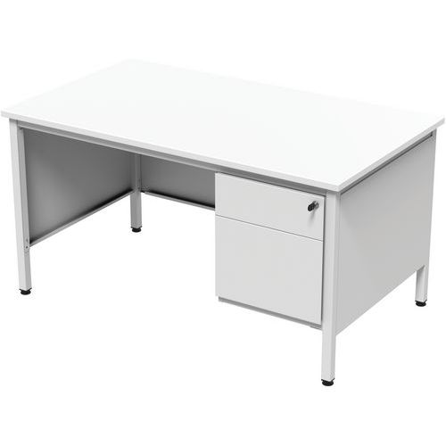 Halber Diplomatenschreibtisch Komfort 2 mit Rollcontainer - 140 cm