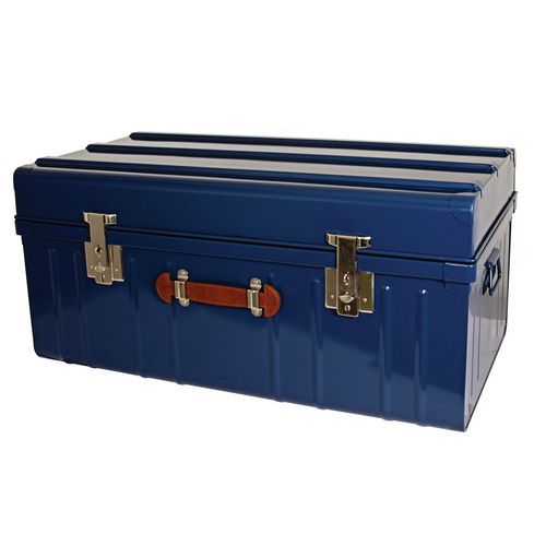 Stahlkiste mit hohem Fassungsvermögen, mit gewölbtem Deckel und Griff aus Leder - 160 bis 225 L - Pierre Henry