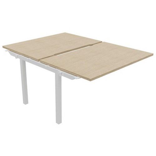 Grundelement/Folgeelement Doppelarbeitsplatz, L 120 x T 163 cm, Tischplatte mit Aussparung - Buronomic