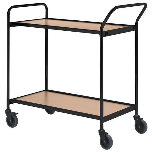 Tischwagen, schwarz - 2 Platten - Tragkraft 150 kg