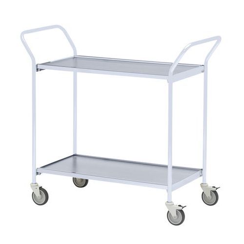 Tischwagen in Grau mit zwei Griffen - 2 Platten - Tragkraft 150 kg