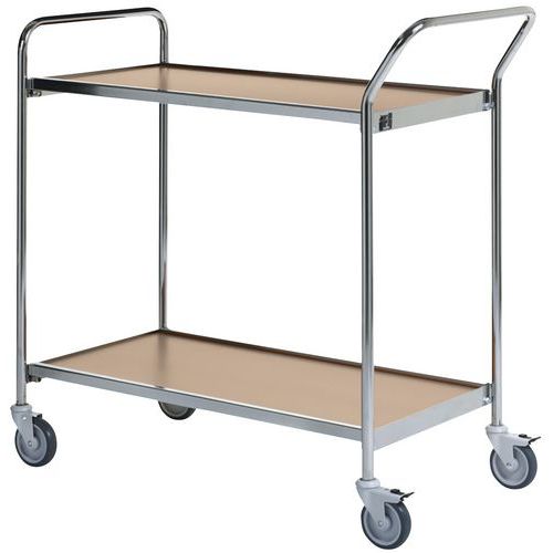 Tischwagen, Chrom - 2 Platten - Tragkraft 150 kg