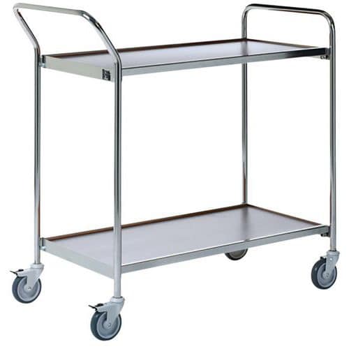 Table roulante grise - 2 plateaux - Capacité 150 kg