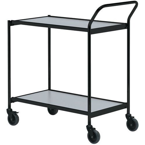 Tischwagen, schwarz - 2 Platten - Tragkraft 150 kg