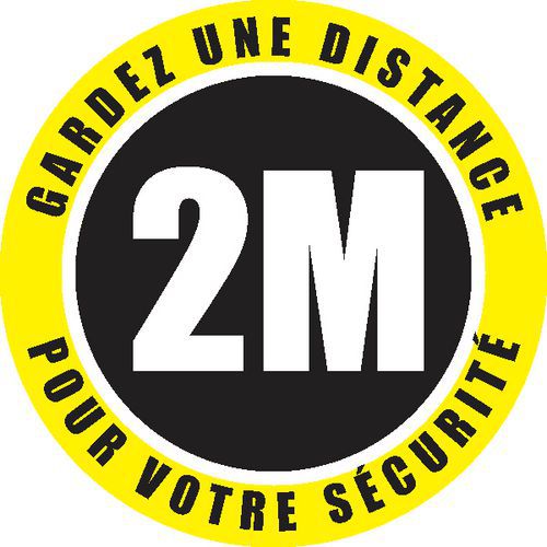 Bodenaufkleber „Sicherheitsabstand“ Ø 30 cm - Auf Französisch