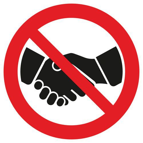 Verbotsschild „Keine Hände schütteln“ 