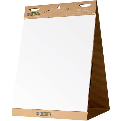 Schreibblock für Flipboard, neu positionierbar - , Lean Management: ja, Farbe: Weiß/Braun, Höhe: 585 mm