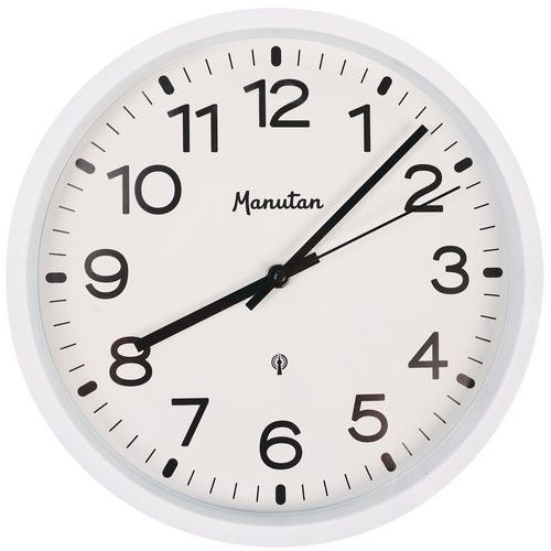 Analoge Wanduhr, funkgesteuert, Ø 30 cm - Manutan Expert
