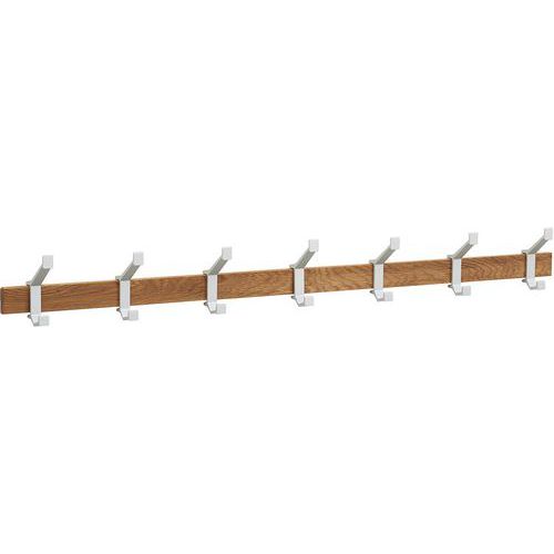 Wandgarderobenhalter, Holz/Silber - Gardelux