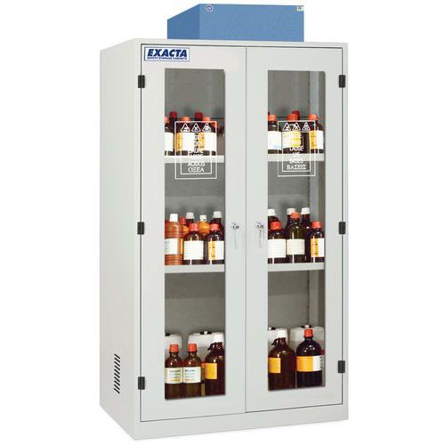 Sicherheitshochschrank mit 4 Glastüren - 4 Fächer - Exacta