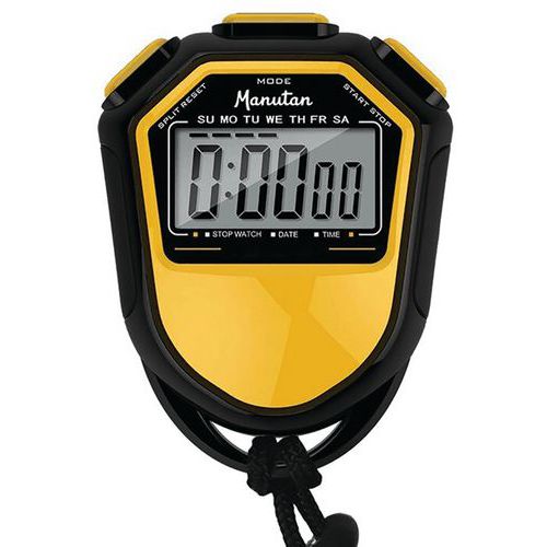 Chronomètre digital - Jaune - Manutan