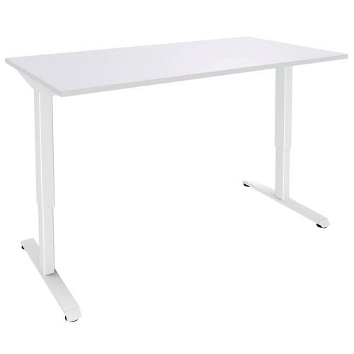 Schreibtisch mit Elektromotor, weiß/weiß, Nivo Schreibtisch mit Elektromotor, weiß/weiß, Nivo