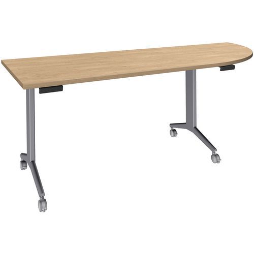 Tisch Idora 200 x 80 cm rechts abgewinkelt Fuß Alu