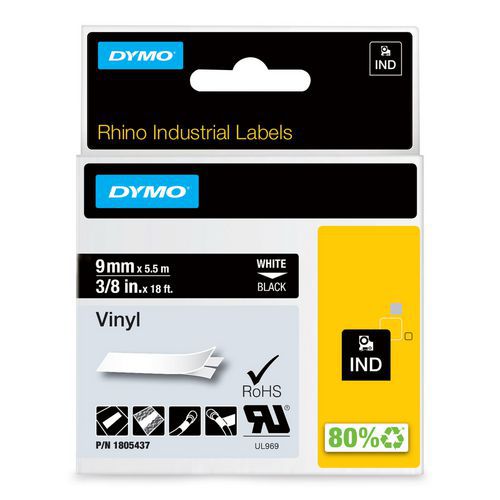 Rolle Etiketten Rhino für die Industrie, Vinyl, selbstklebend - Dymo