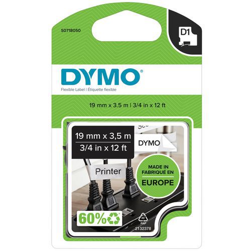 Rolle selbstklebende Etiketten D1 aus Stretch-Nylon - Dymo Rolle selbstklebende Etiketten D1 aus Stretch-Nylon - Dymo