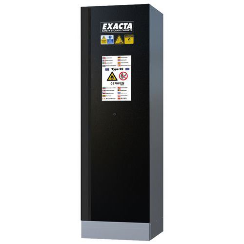 Armoires de sécurité hautes noires pour batteries lithium-ion - Exacta