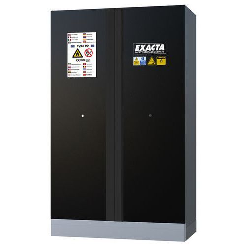 Hohe Sicherheitsschränke für Lithium-Ionen-Batterien, schwarz - Exacta