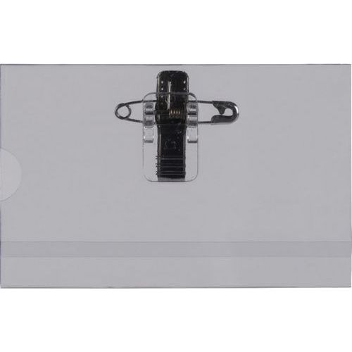 Porte-badge-plastique avec encoche - transparent - Pavo