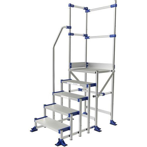 Aluminium-Plattform Meca Modul - 2 Geländer, 1 Rampe - Tubesca-Comabi