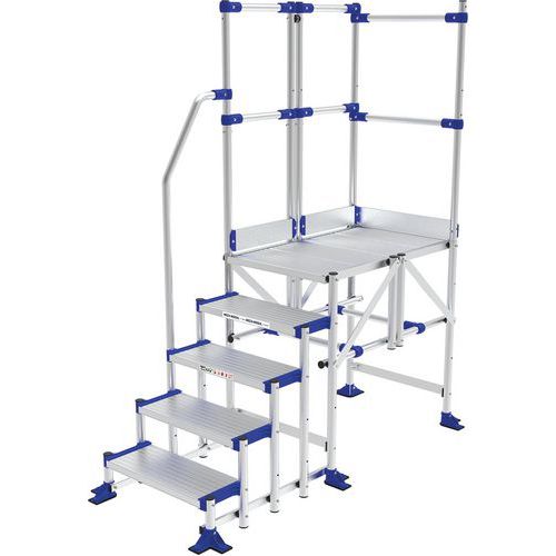 Aluminium-Plattform Meca Modul - 2 Geländer, 1 Rampe - Tubesca-Comabi