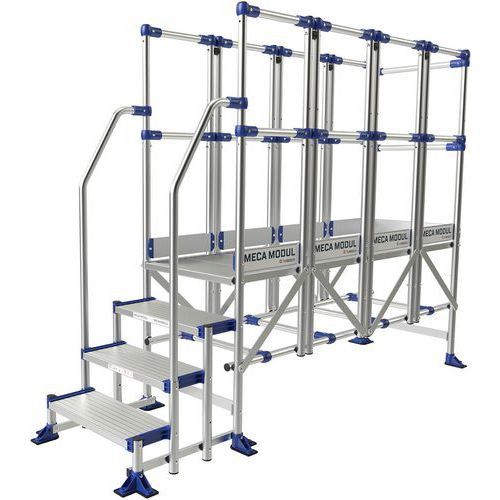 Aluminium-Plattform Meca Modul - 3 Geländer, 2 Rampen - Tubesca-Comabi