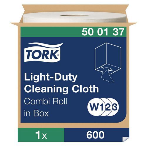 Bobine combi de chiffons de nettoyage léger blancs - Tork