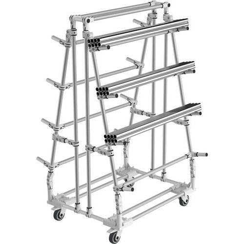 Mini-Rack Cantilever, mobil - Basis in Dreiecksform - Last von bis zu 150 kg pro Ebene - Trilogiq