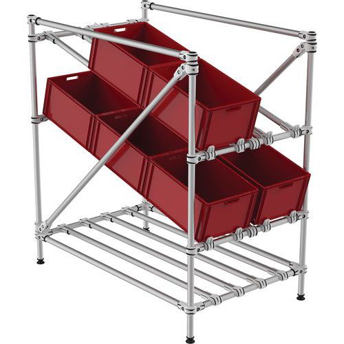 Mini-Rack mit Streben für das Fifo-Picking - Trilogiq Mini-Rack mit Streben für das Fifo-Picking - Trilogiq