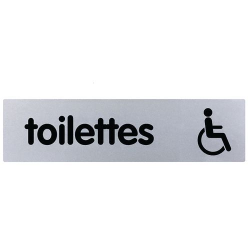Plaque de porte plexiglas - Toilettes handicapés - Or/argent - Novap