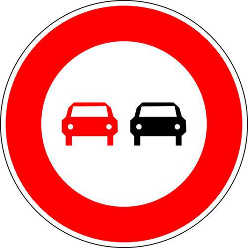 Panneau de signalisation B3 Interdiction de dépasser - Kelias