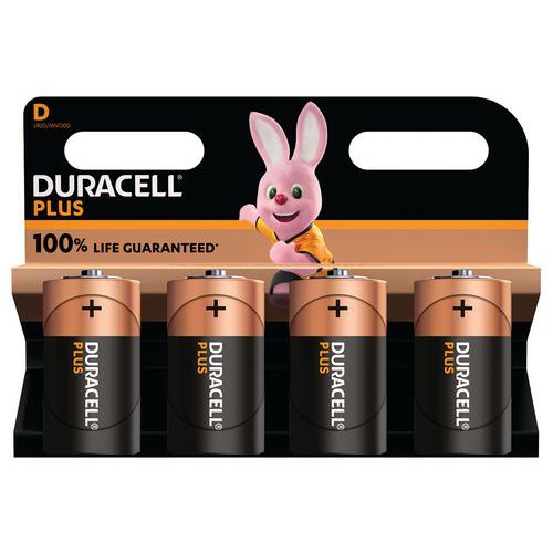 Alkali-Batterie D Plus 100 % - 2 oder 4 Stück - Duracell